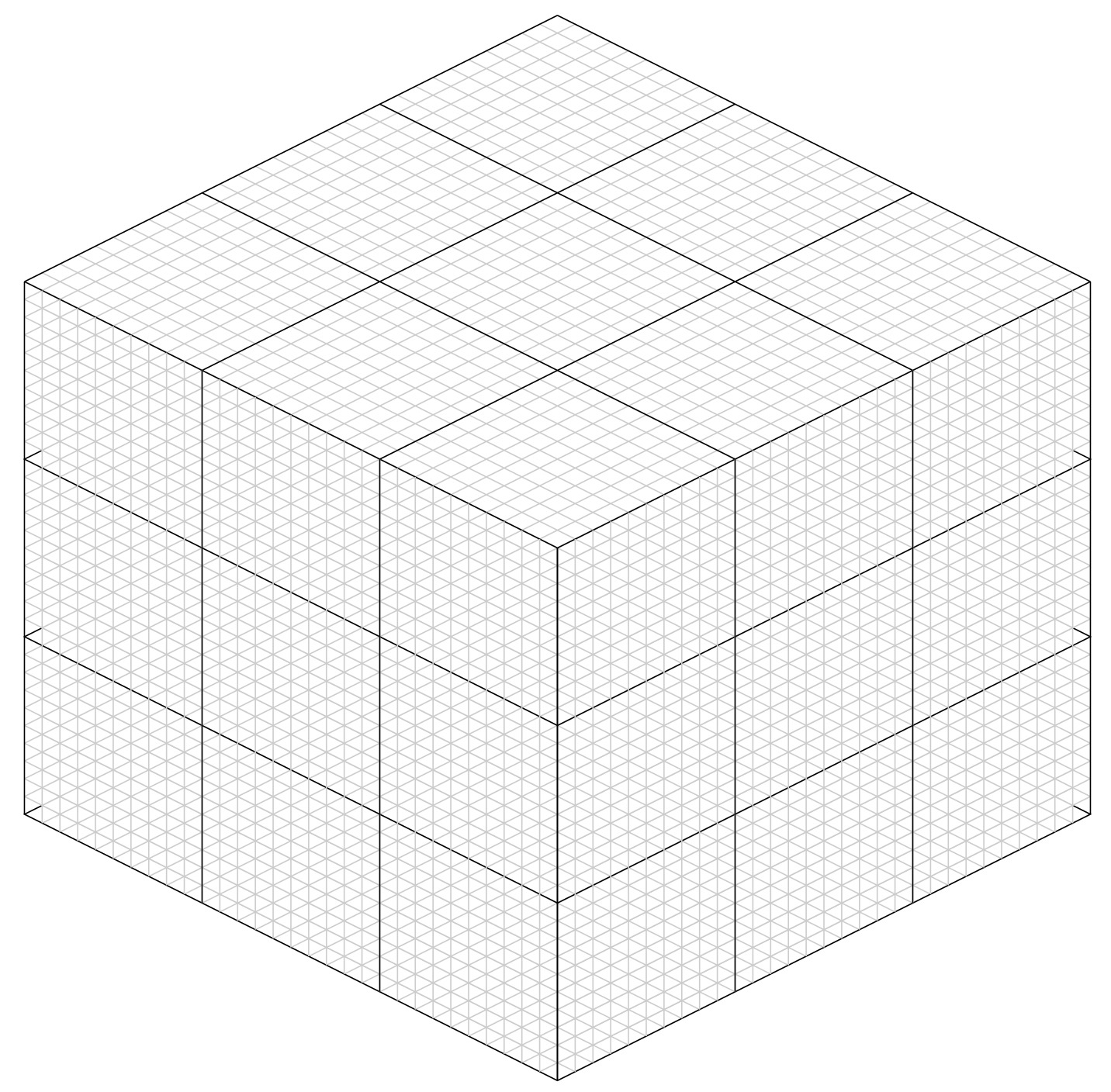 Figure 9: A 3d grid, every cell is related to a tile and is numbered based on (x,y,z) coordinate.