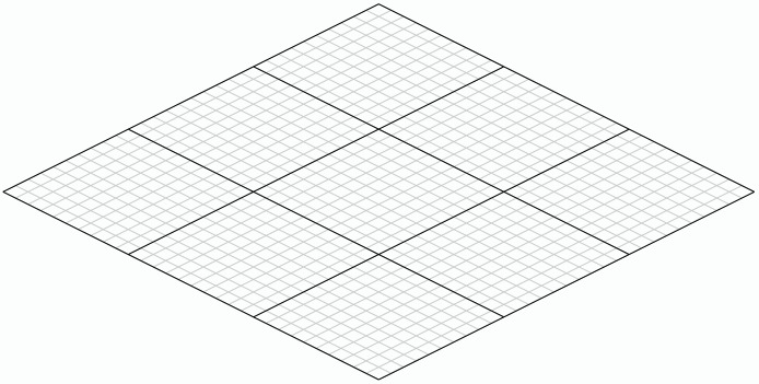 Figure 7: A 2d grid, every cell is related to a tile and is numbered based on (x,y) coordinate.
