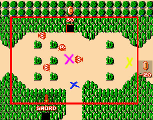 Figure 2: Some examples of possible locations, here we added a little more of the surrounding maps just for sake of information, but the players ONLY sees wht is inside the red box